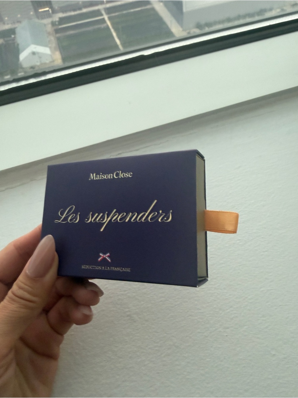 Maison Close Les Suspenders Box - Navy with Gold Accent